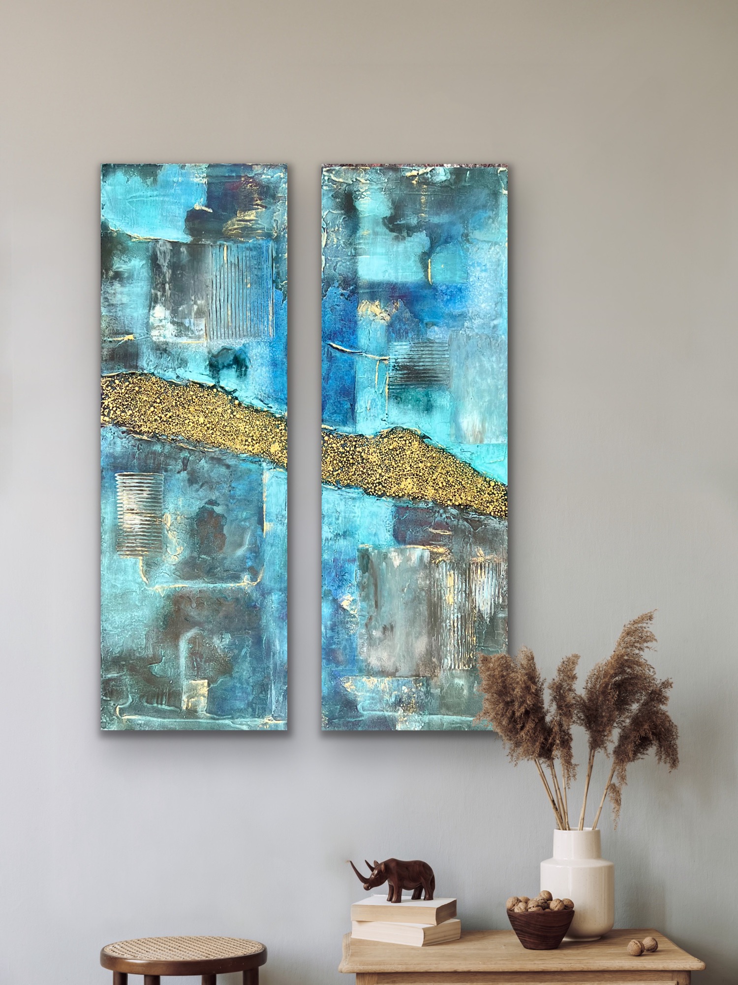 "Gylne Horisont I & II", 30x90 x 2, Deep Edge. Kr. 3.100,- for ett bilde, kr. 6.000,- for begge (eks. innramming) - Image 7