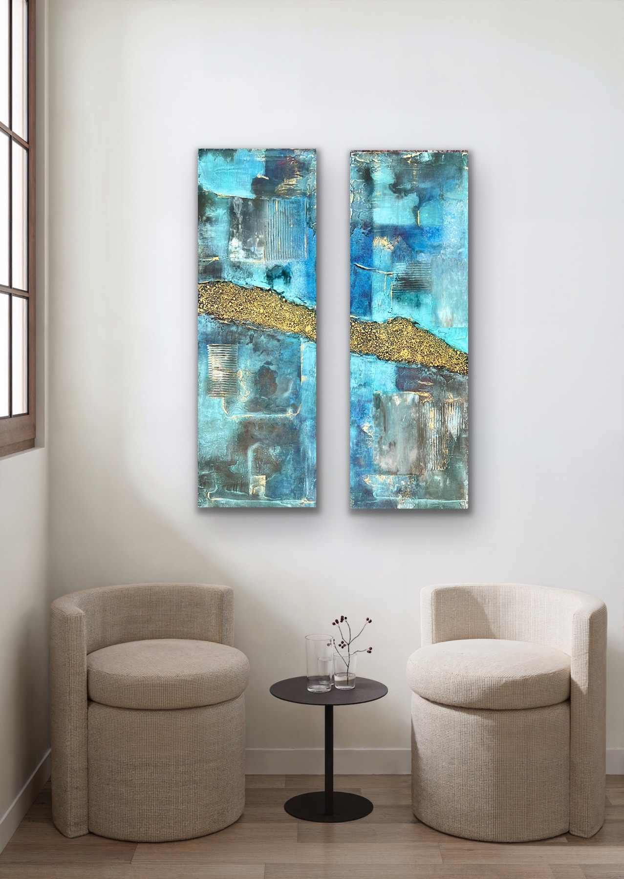 "Gylne Horisont I & II", 30x90 x 2, Deep Edge. Kr. 3.100,- for ett bilde, kr. 6.000,- for begge (eks. innramming) - Image 6