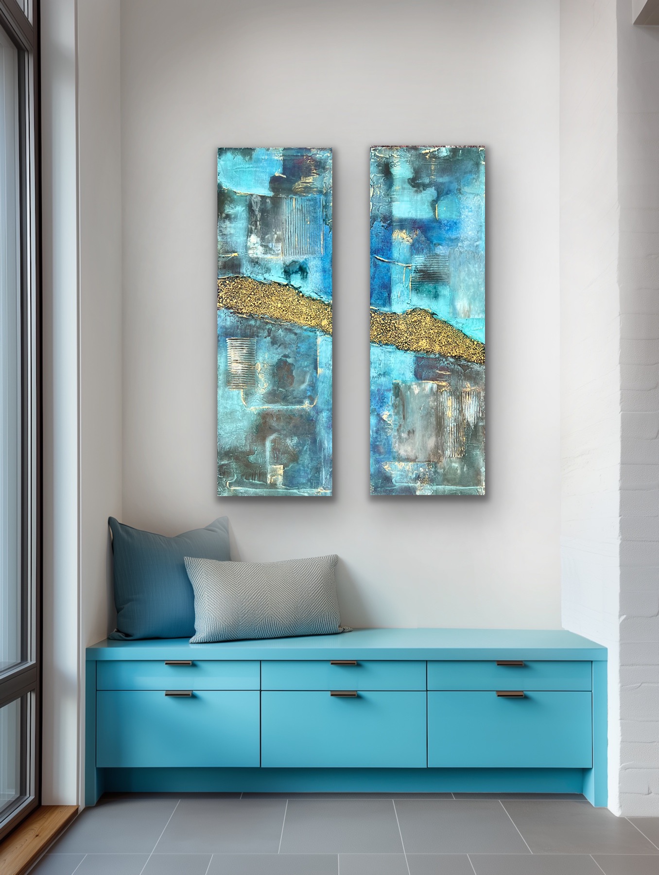 "Gylne Horisont I & II", 30x90 x 2, Deep Edge. Kr. 3.100,- for ett bilde, kr. 6.000,- for begge (eks. innramming) - Image 5