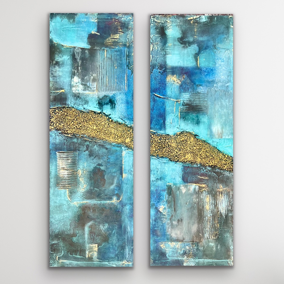 "Gylne Horisont I & II", 30x90 x 2, Deep Edge. Kr. 3.100,- for ett bilde, kr. 6.000,- for begge (eks. innramming) - Image 3